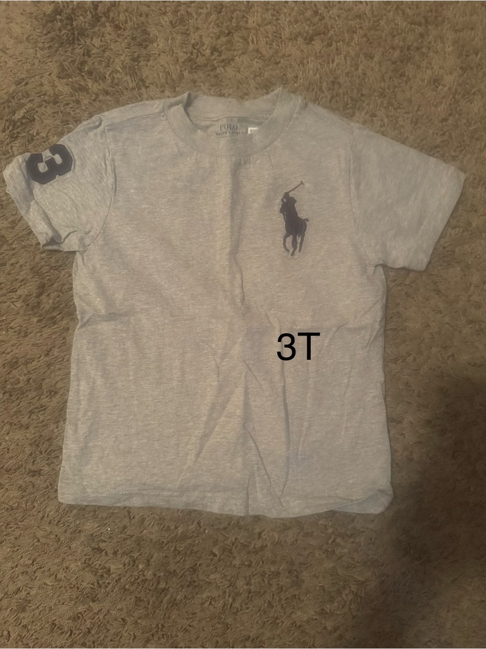 Polo by Ralph Lauren Heather Gray Short Sleeve Tee with Navy Logo